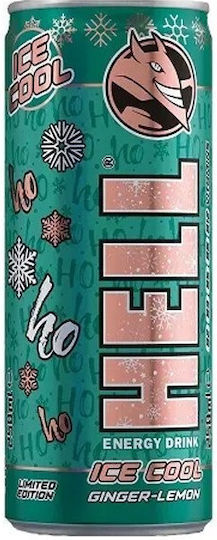 Hell Ice Cool Energy Drink Ginger Lemon με Ανθρακικό σε Κουτί 250ml