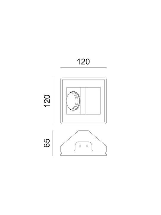 Aca Oden Pătrat Tencuială Spot Încorporat cu Soclu GU10 Alb 12x12cm. 1buc