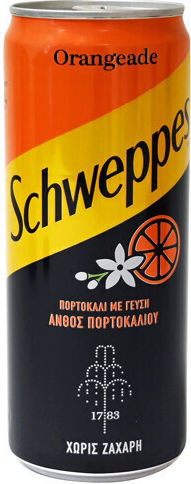 Schweppes Сода Оранжев цвят с Газировка, Без Захар в Кутия 330мл