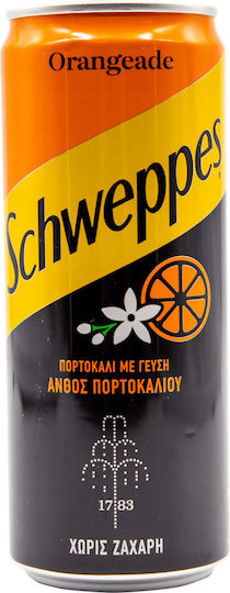 Schweppes Сода Оранжев цвят с Газировка, Без Захар в Кутия 330мл
