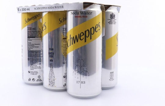 Schweppes Σόδα Σόδα με Ανθρακικό σε Κουτί 6x330ml