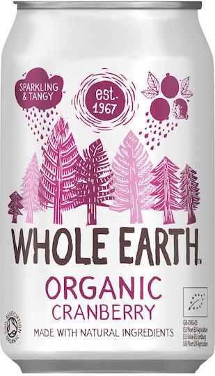 Whole Earth Soft Drink Cranberry with Carbonation, Sugar-Free, Organic in Box 330ml