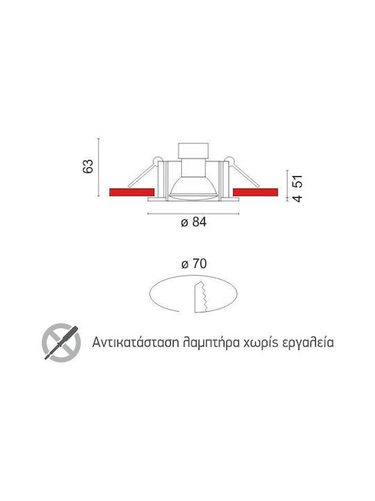 Spot Light Outdoor Ceiling Spot GU10 in White Color 5663
