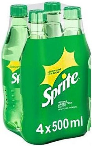 Sprite Lemon Soda with Carbonation in Bottle 4x500ml