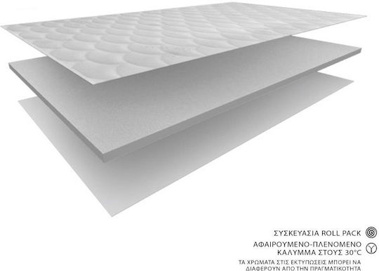 Eco Sleep Matratzentopper Memory Ohne Kapitoné Einzel Memory-Schaum mit Abnehmbarem Bezug 100x190x6cm
