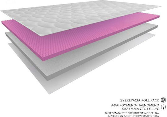 Eco Sleep Ανώστρωμα Touch Μονό Memory Foam με Αποσπώμενο Κάλυμμα 90x190x10εκ.