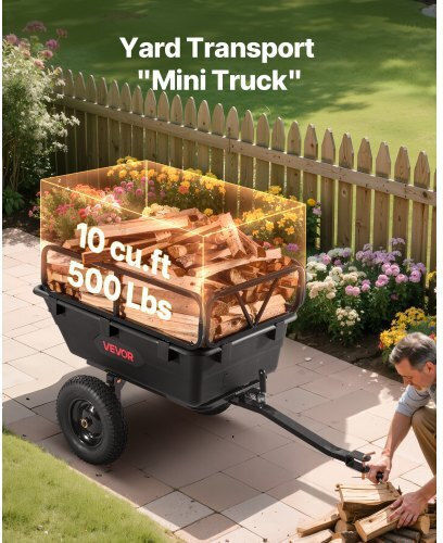 Trailer Garden Cart Plastic Four-wheel with Maximum Load Weight 226kg