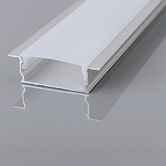 Eurolamp Încastrat Profil din Aluminiu pentru Bandă LED 200x1.7x0.6cm.