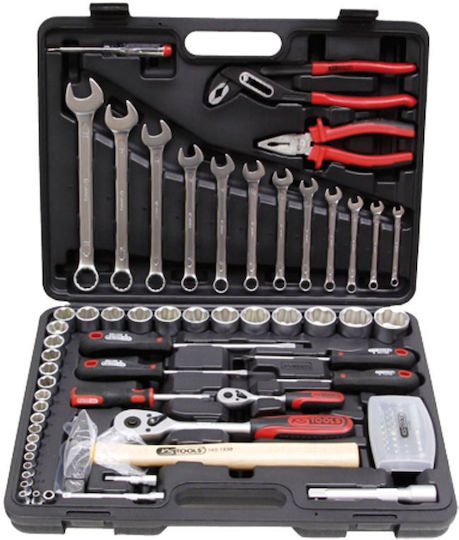 Ks Tools 1/4"+1/2" 911.0688 Βαλίτσα με 88 Εργαλεία