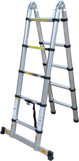 Prostep Telescopic Aluminum Double Ladder 5 Steps Maximum Height 3.2m