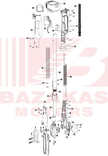 Hyundai HPCS 21950VB Pro Telescopic Battery Pole Saw 1x5Ah Total Length 300cm and Blade 20cm