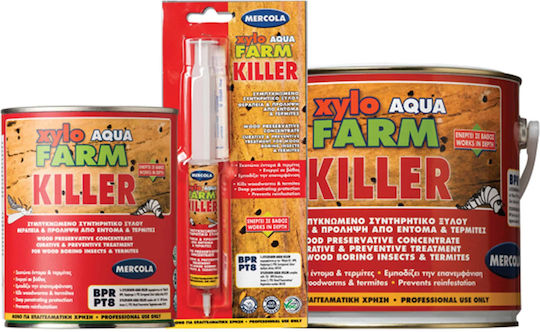 Mercola Xylofarm Aqua Killer Συντηρητικό Ξύλου Νερού Άχρωμο Ματ 750ml
