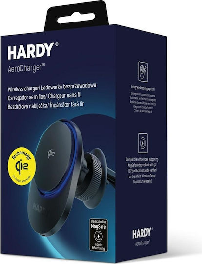 3MK Hardy Car Mobile Mount with Magnet and Wireless Charging MagSafe Black