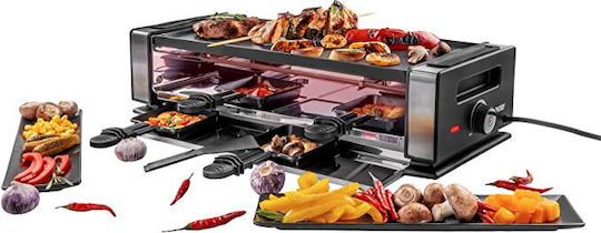 Unold Tischplatte Elektrogrill Raclette Glatte Platte 1200W mit einstellbarem Thermostat 38cmx19.5cmcm
