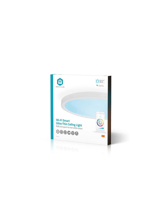 Nedis Smart Πλαφονιέρα Οροφής Λευκή με Ενσωματωμένο LED