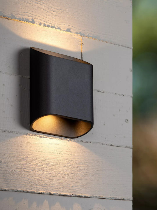 Lucide Lightning Atila Επιτοίχιο Εξωτερικό Φωτιστικό LED IP65 με Θερμό Λευκό Φως
