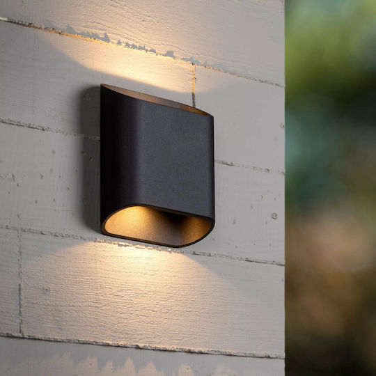 Lucide Lightning Atila Lumină de exterior montată pe perete LED IP65 cu Alb Cald Lumină