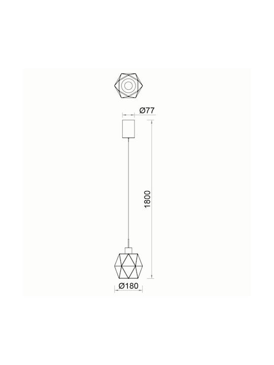 Sun Light Κρεμαστό Φωτιστικό Μελί LED 18x180x18εκ.