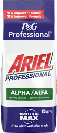 Ariel Alpha Επαγγελματικό Απορρυπαντικό σε Σκόνη για Λευκά Ρούχα 15kg