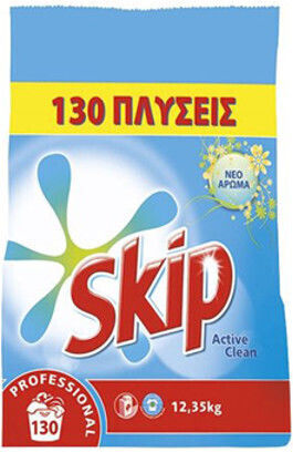 Skip Active Clean Profesional Detergent pentru haine Pudră 12.35kg (190 Cupe de măsurare)