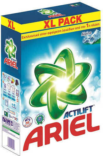 Ariel Aqua Poudre Απορρυπαντικό Ρούχων σε Σκόνη με Άρωμα Alpine 3.640kg (50 Μεζούρες)