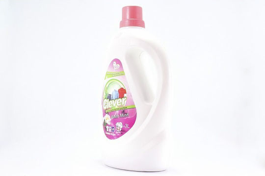Novel Clever Liquid Laundry Detergent with Fragrance White Musk 3lt (42 Measuring Cups)