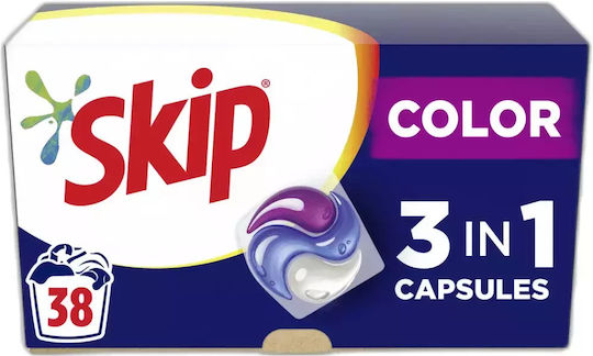 Skip 3-in-1 Ultimate Απορρυπαντικό για Χρωματιστά Ρούχα (38 Κάψουλες)