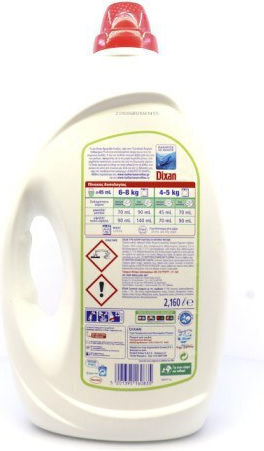 Dixan Φρεσκάδα Υγρό Απορρυπαντικό Ρούχων 2.16lt (48 Μεζούρες)