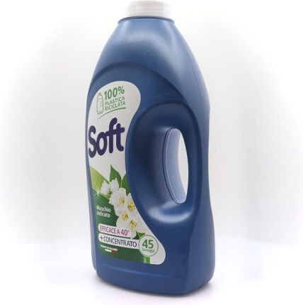 Soft Υγρό Απορρυπαντικό Ρούχων με Άρωμα Muschio Delicato 2.25lt (45 Μεζούρες)