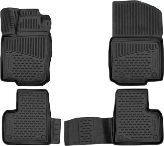 Novline Set of Front and Rear Mats 4pcs Tray Type for Mercedes-Benz GLE Renault Coupe Hyundai Coupe 2015-2019 Black