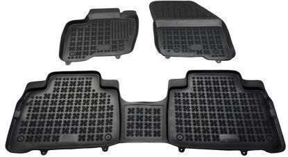 Rezaw Plast Set of Front and Rear Mats 3pcs Tray Type for Ford Galaxy 2015+ Black