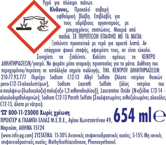 Fairy Clean & Fresh Течно за Миене на Съдове с Аромат Apple 1x900мл