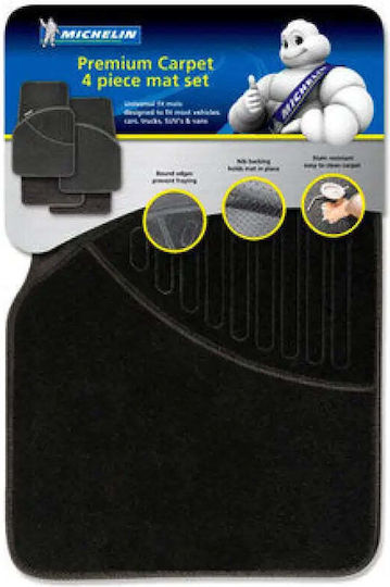 Michelin Satz Vorder- und Hintermatten Universal 4Stück aus Teppichboden Schwarz