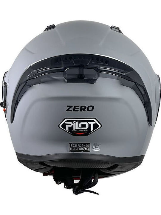 Pilot Zero SV Nardo Grey Gloss Κράνος Μηχανής Flip-Up ECE 22.06 1700gr με Sunvisor