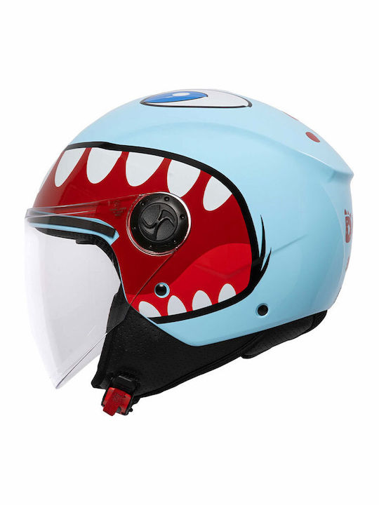 Nova OF232 Dino Blue Children's Motorcycle Helmet Jet ECE 22.06 980gr