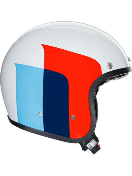 AGV X70 Бяло/червено/синьо Мотоциклетна каска Джет 1050гр