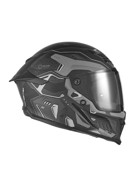 Nox Goliath Berserck Silver / Matt Black Κράνος Μηχανής Full Face ECE 22.06 1350gr με Sunvisor