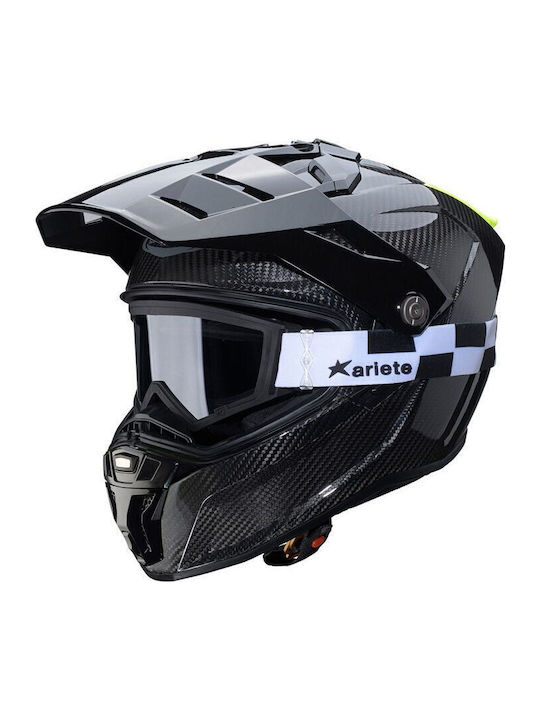 Caberg Tanami Carbon Black Motorcycle Helmet On-Off ECE 22.06 1500gr with Pinlock and Sun Visor
