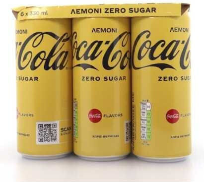 Coca-Cola Zero Lemon Кола с Газировка Без Захар в Кутия 6x330ml