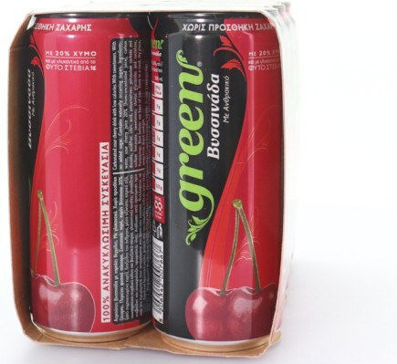 Green Cola Sour Cherry Juice with Carbonation, Sugar-Free in Box 6x330ml