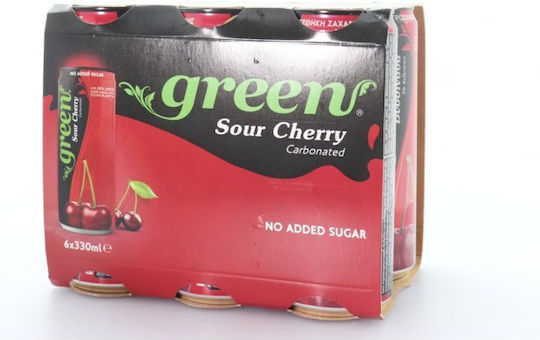 Green Cola Sour Cherry Juice with Carbonation, Sugar-Free in Box 6x330ml