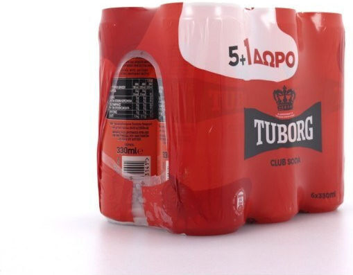 Tuborg Σόδα με Ανθρακικό σε Κουτί 6x330ml