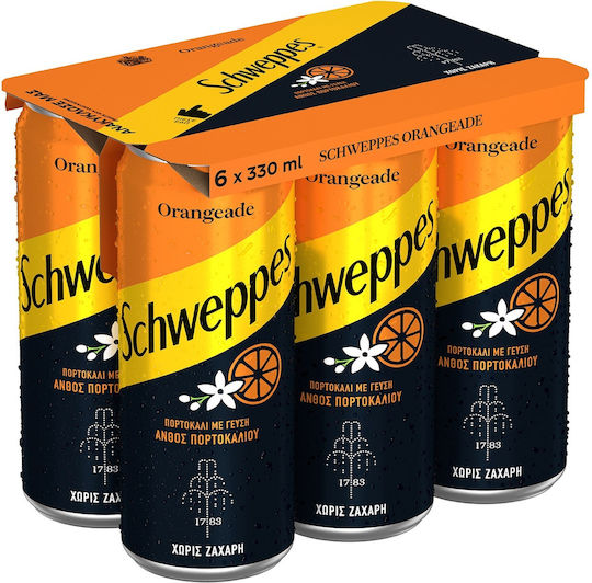 Schweppes Soda Floare de portocal cu carbonatare, fără zahăr în Cutie 6x330ml