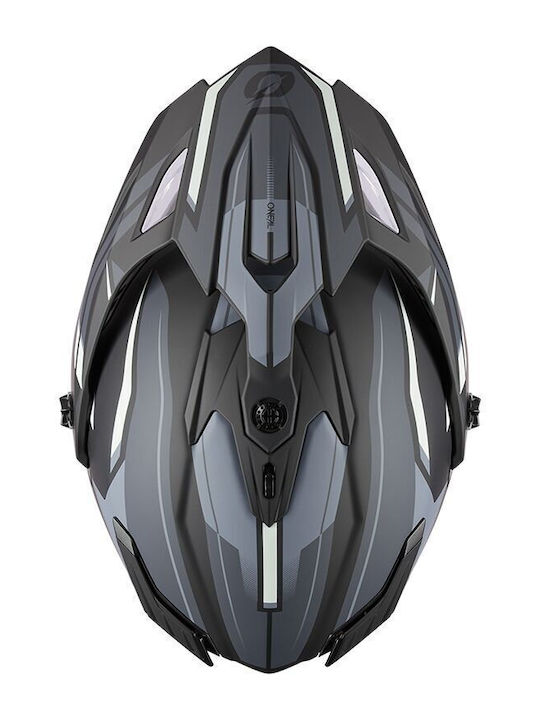 O'Neal A-SRS V.24 Black/Grey/White Motorcycle Helmet Full Face ECE 22.06 with Sunvisor