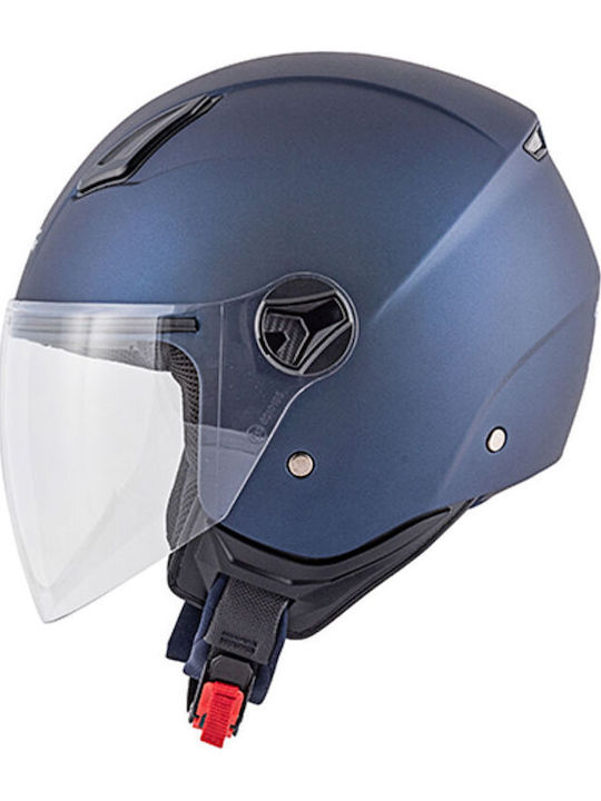 Kappa Moto KV28S Solid Color Blue Κράνος Μηχανής Jet ECE 22.06