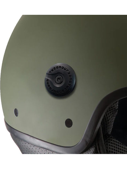 Tucano Urbano El' Mettin Airborne Green Mat Κράνος Μηχανής Jet ECE 22.06 1100gr με Sunvisor
