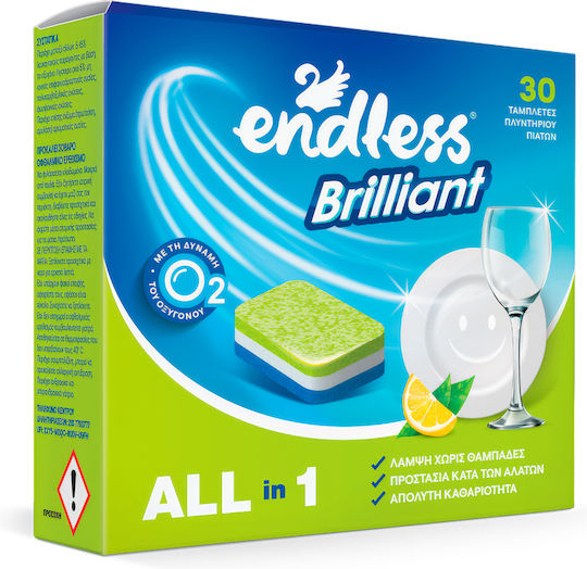 Endless Brilliant Capsule pentru Mașina de Spălat Vase cu Aromă de Lămâie