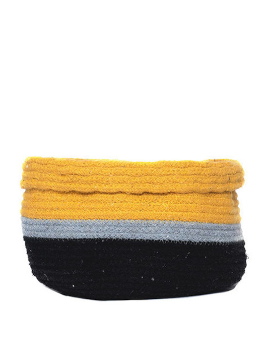 Palamaiki Hil Decorative Basket Fabric Black/Yellow 18x18x25cm