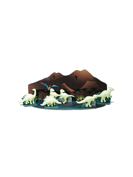 4M Autocolant Decorativ pentru Copii Perete Fluorescent 3D Dinosaurs 8buc