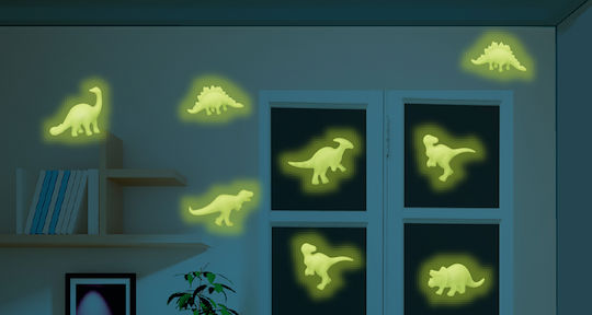 4M Kinder Wandsticker Wand Leuchtend 3D Dinosaurs 8Stück